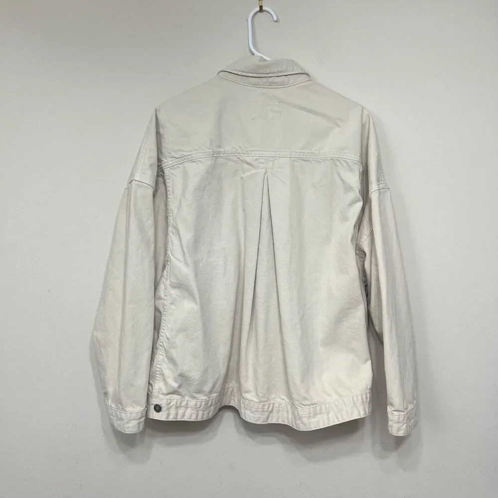 Free People Opal Swing Denim Jacket XL Bright Ecru Women - Picture 7 of 10
